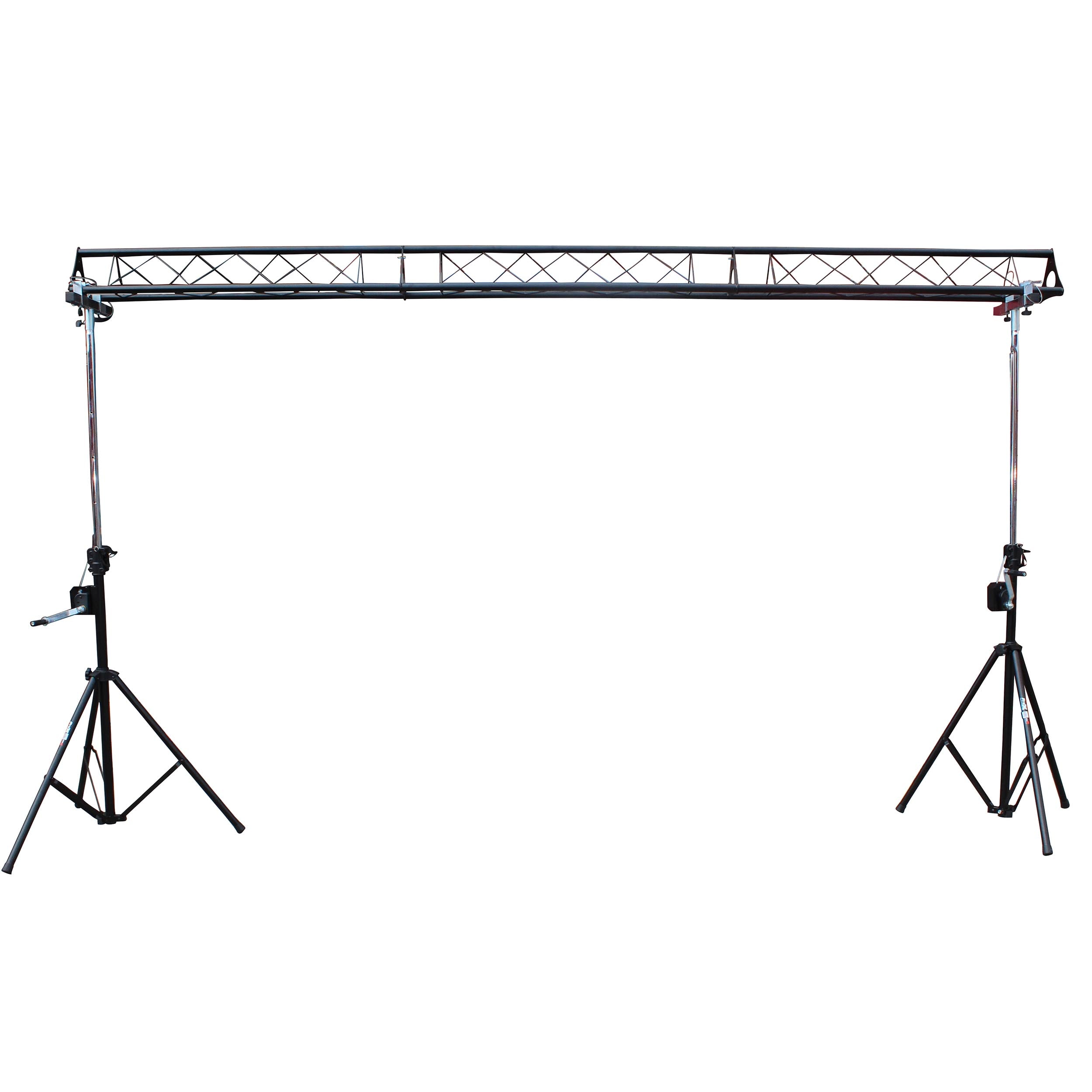 ProX 10-Feet Height Adjustable Portable Crank Lighting Stand System with included 2x T-Bars Triangle Truss for 5ft 10ft 15ft Width