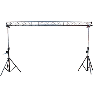 ProX 10-Feet Height Adjustable Portable Crank Lighting Stand System with included 2x T-Bars Triangle Truss for 5ft 10ft 15ft Width