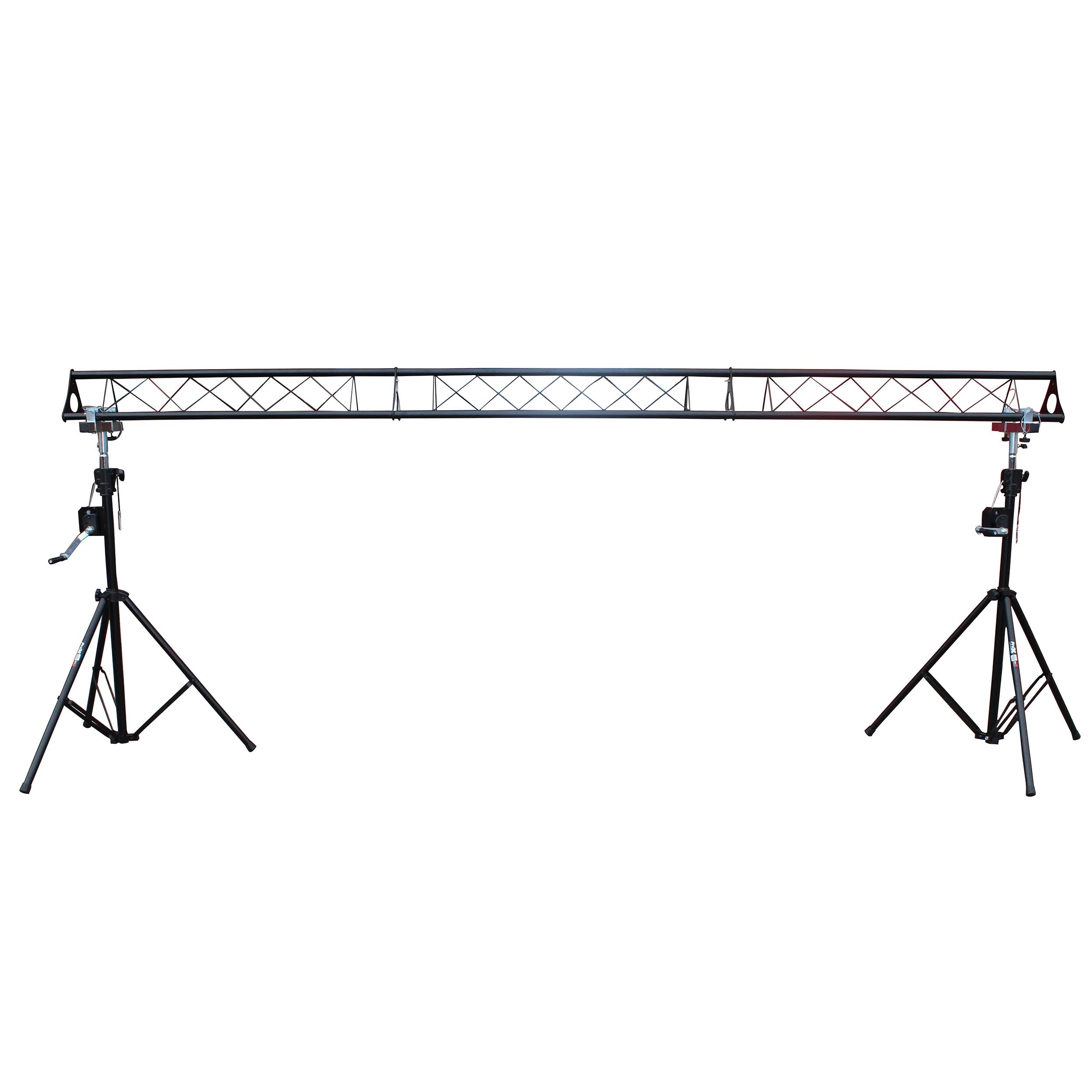 ProX 10-Feet Height Adjustable Portable Crank Lighting Stand System with included 2x T-Bars Triangle Truss for 5ft 10ft 15ft Width