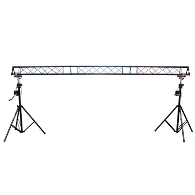 ProX 10-Feet Height Adjustable Portable Crank Lighting Stand System with included 2x T-Bars Triangle Truss for 5ft 10ft 15ft Width