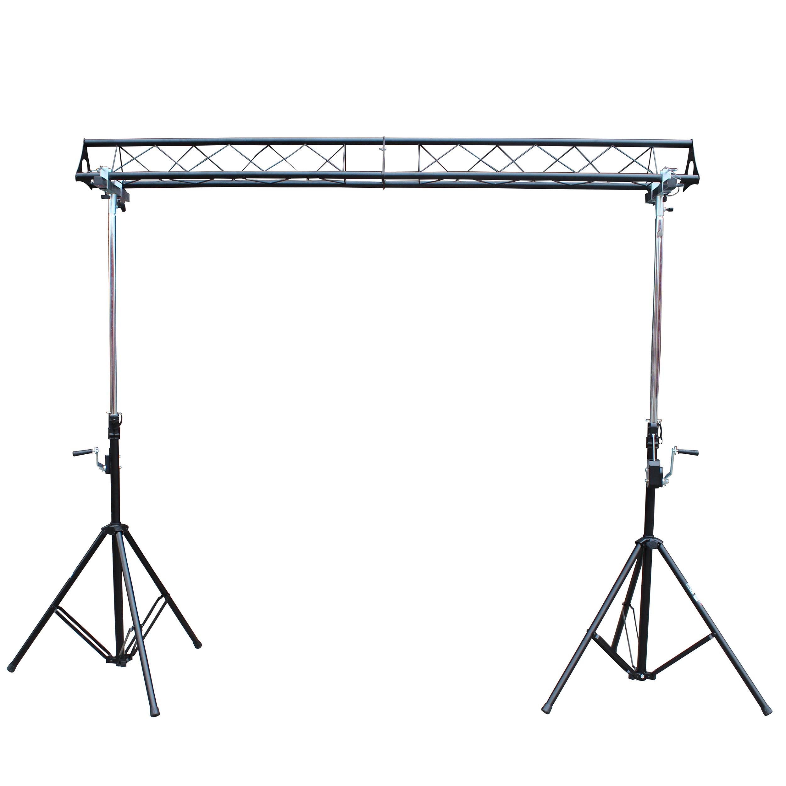 ProX 10-Feet Height Adjustable Portable Crank Lighting Stand System with included 2x T-Bars Triangle Truss for 5ft 10ft 15ft Width