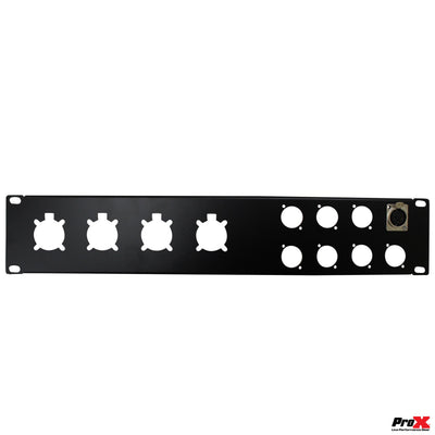 ProX 2U-8 XLR D +4 NL4 or NAC3 Unloaded Rack Panel