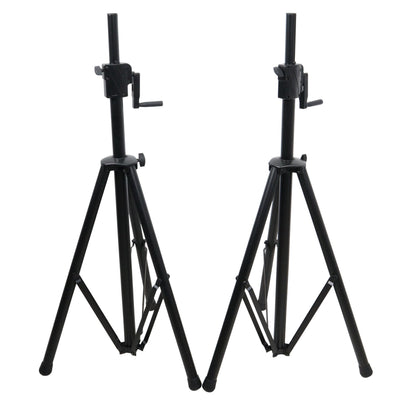 ProX 6' Ft Twin Pack Professional Telescoping Crank Speaker Stand Set with Carrying Bag Black Finish