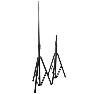 ProX 6' Ft Twin Pack Professional Telescoping Crank Speaker Stand Set with Carrying Bag Black Finish