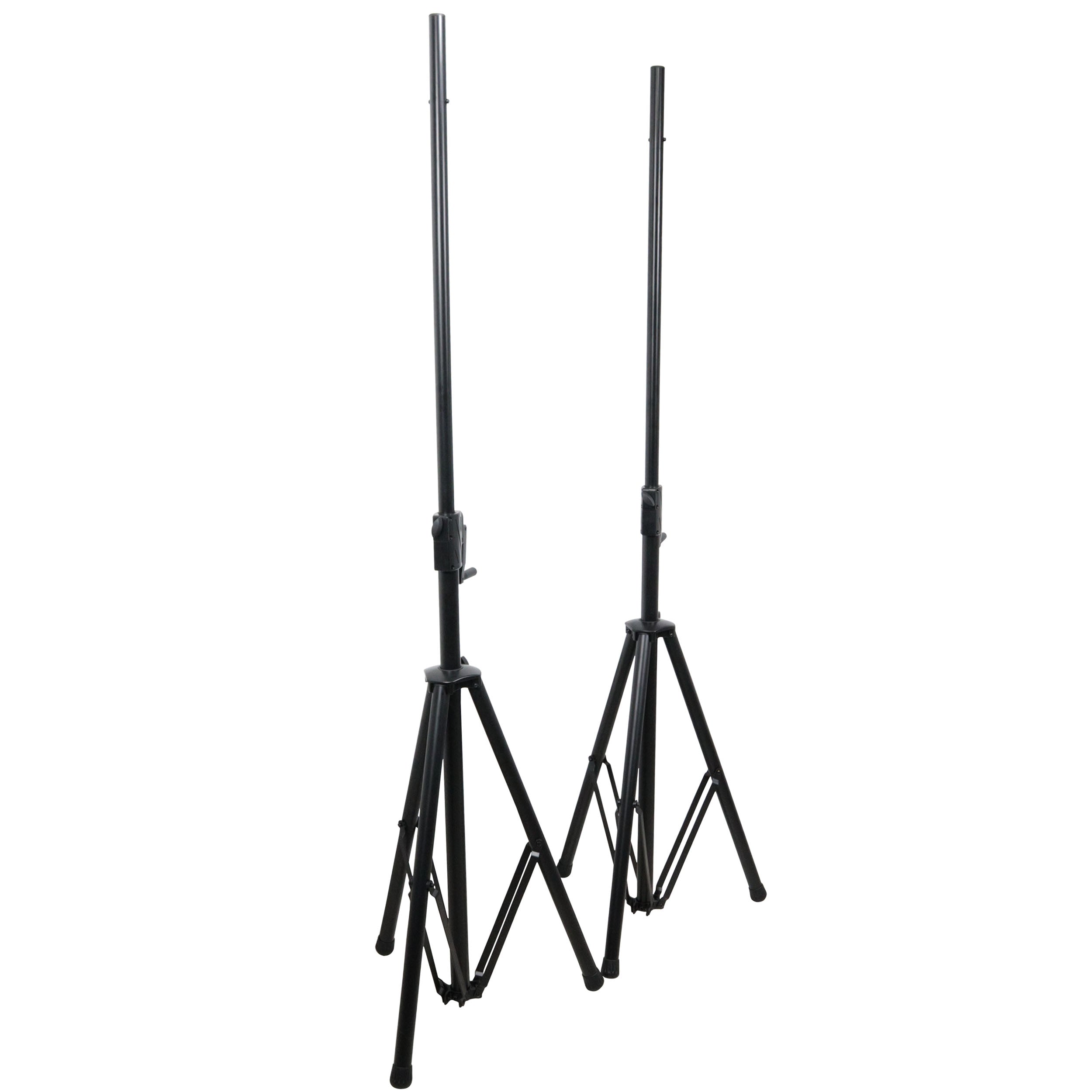 ProX 6' Ft Twin Pack Professional Telescoping Crank Speaker Stand Set with Carrying Bag Black Finish