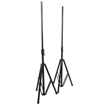 ProX 6' Ft Twin Pack Professional Telescoping Crank Speaker Stand Set with Carrying Bag Black Finish
