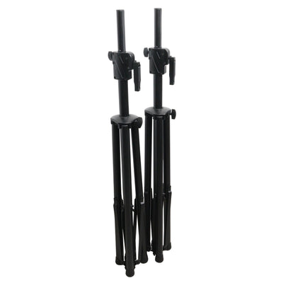 ProX 6' Ft Twin Pack Professional Telescoping Crank Speaker Stand Set with Carrying Bag Black Finish