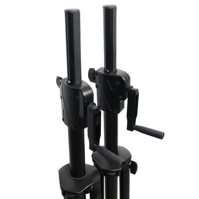 ProX 6' Ft Twin Pack Professional Telescoping Crank Speaker Stand Set with Carrying Bag Black Finish