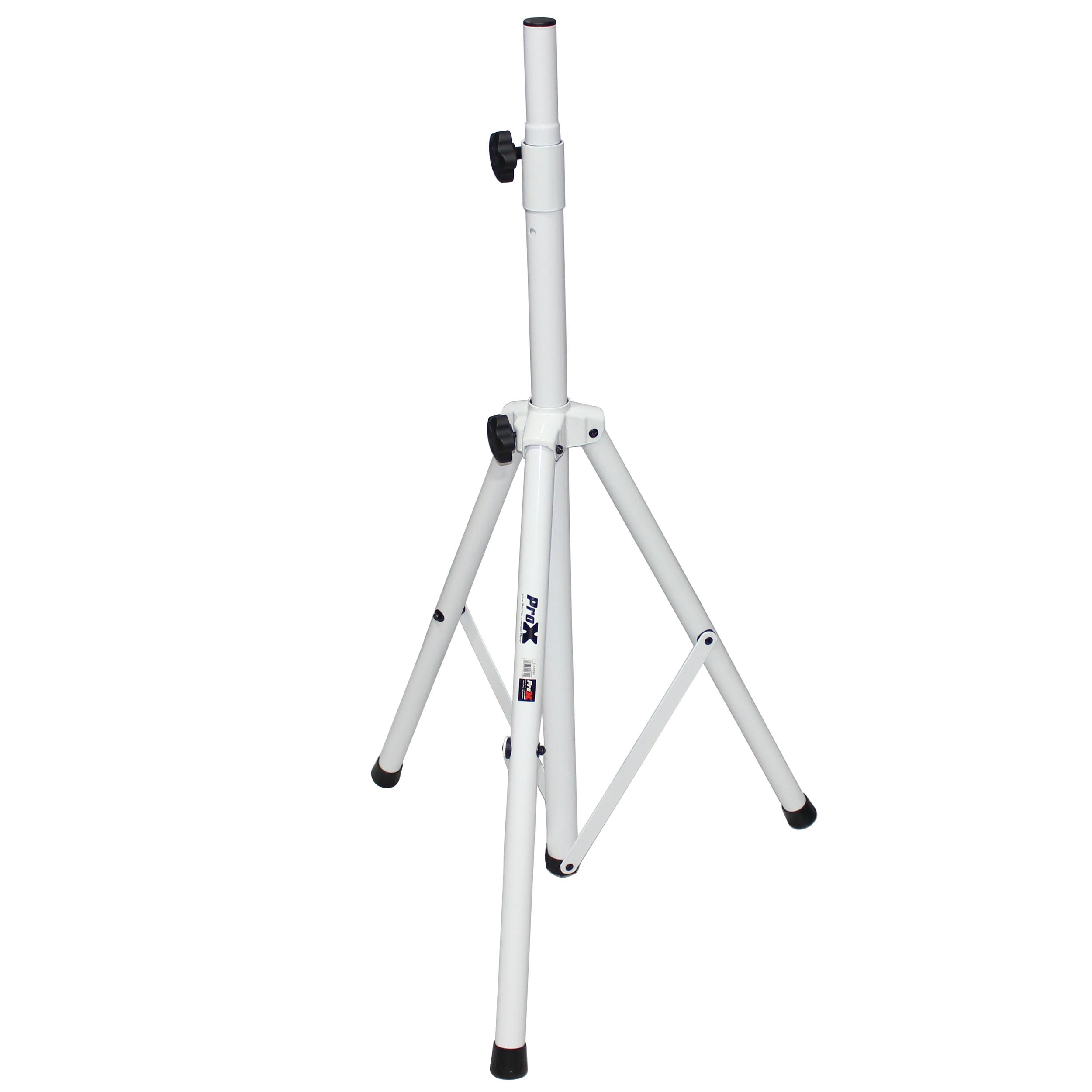 ProX White Heavy-Duty All Metal Speaker Tripod Stand Set of 2, 4-7 ft. (44"-84") Cloud Series