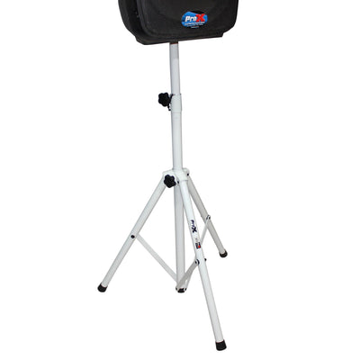 ProX White Heavy-Duty All Metal Speaker Tripod Stand Set of 2, 4-7 ft. (44"-84") Cloud Series