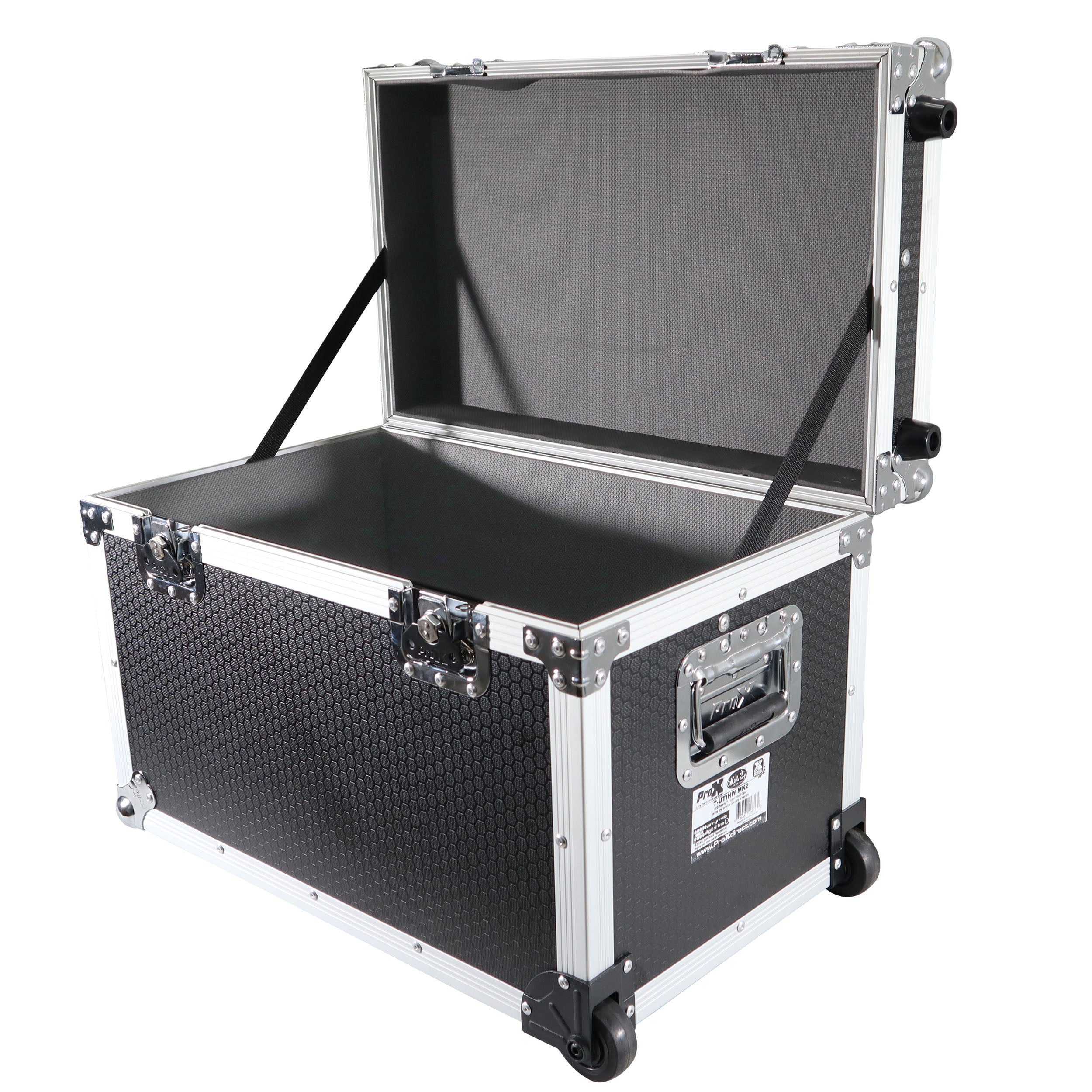 ProX Rolling Utility Case W/ Retractable Handle and Low-Profile Recessed Wheels 17x24.5x15" Exterior For Cabales/100 LP Vinyl Records