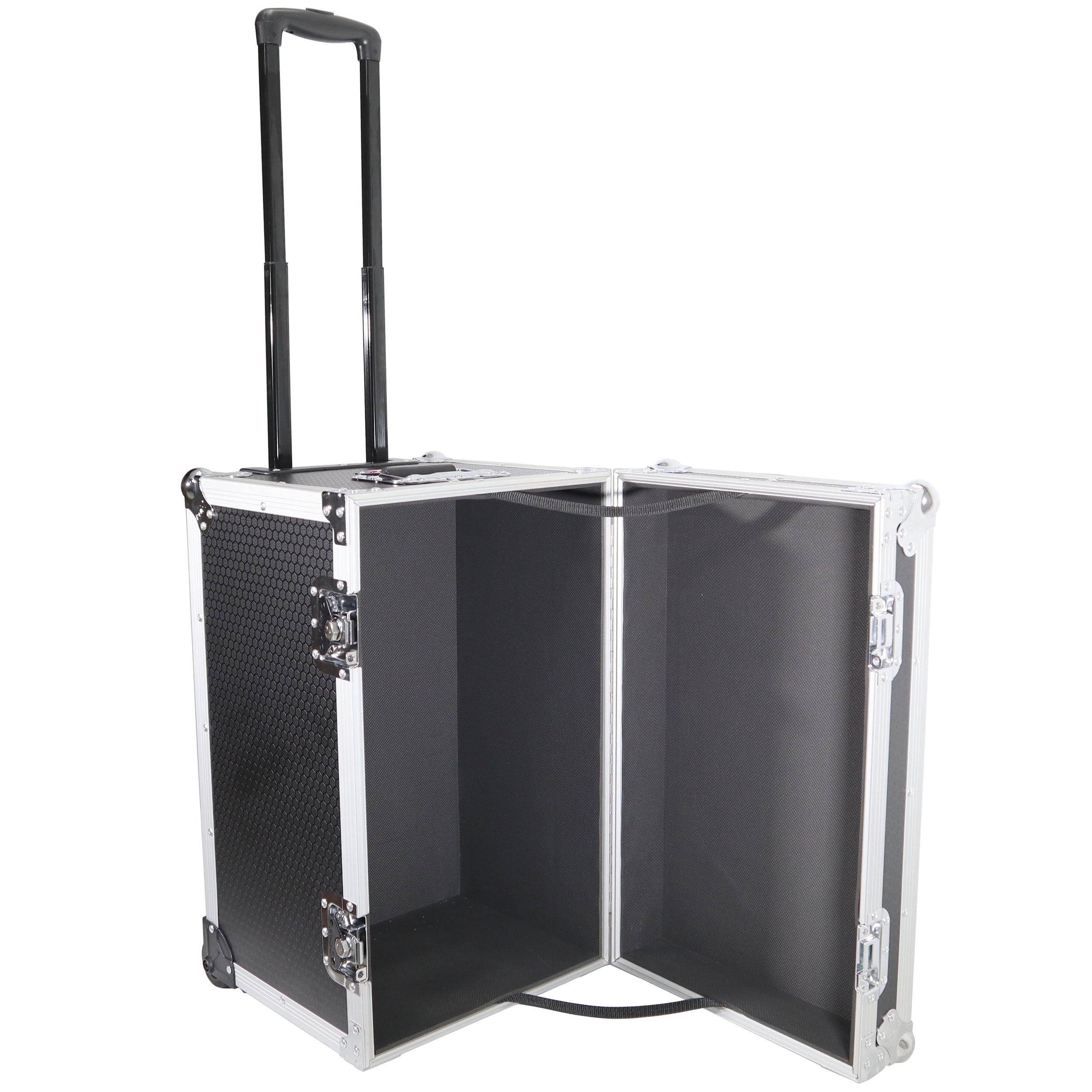 ProX Rolling Utility Case W/ Retractable Handle and Low-Profile Recessed Wheels 17x24.5x15" Exterior For Cabales/100 LP Vinyl Records