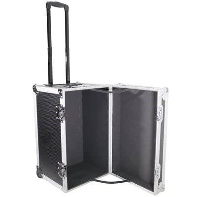 ProX Rolling Utility Case W/ Retractable Handle and Low-Profile Recessed Wheels 17x24.5x15" Exterior For Cabales/100 LP Vinyl Records