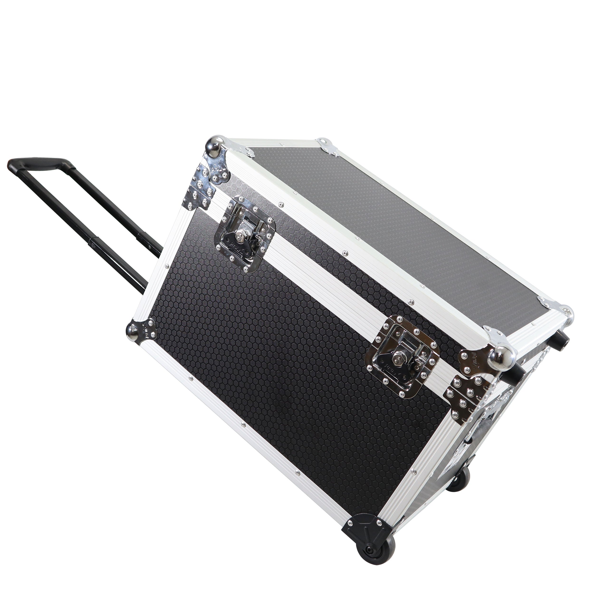ProX Rolling Utility Case W/ Retractable Handle and Low-Profile Recessed Wheels 17x24.5x15" Exterior For Cabales/100 LP Vinyl Records