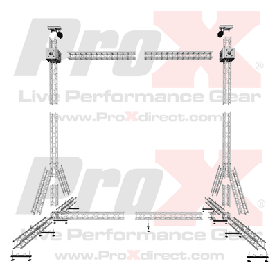 ProX LED Screen Display Panel Video Fly Wall Truss Ground Support System 20'W x 23'H TriGrip