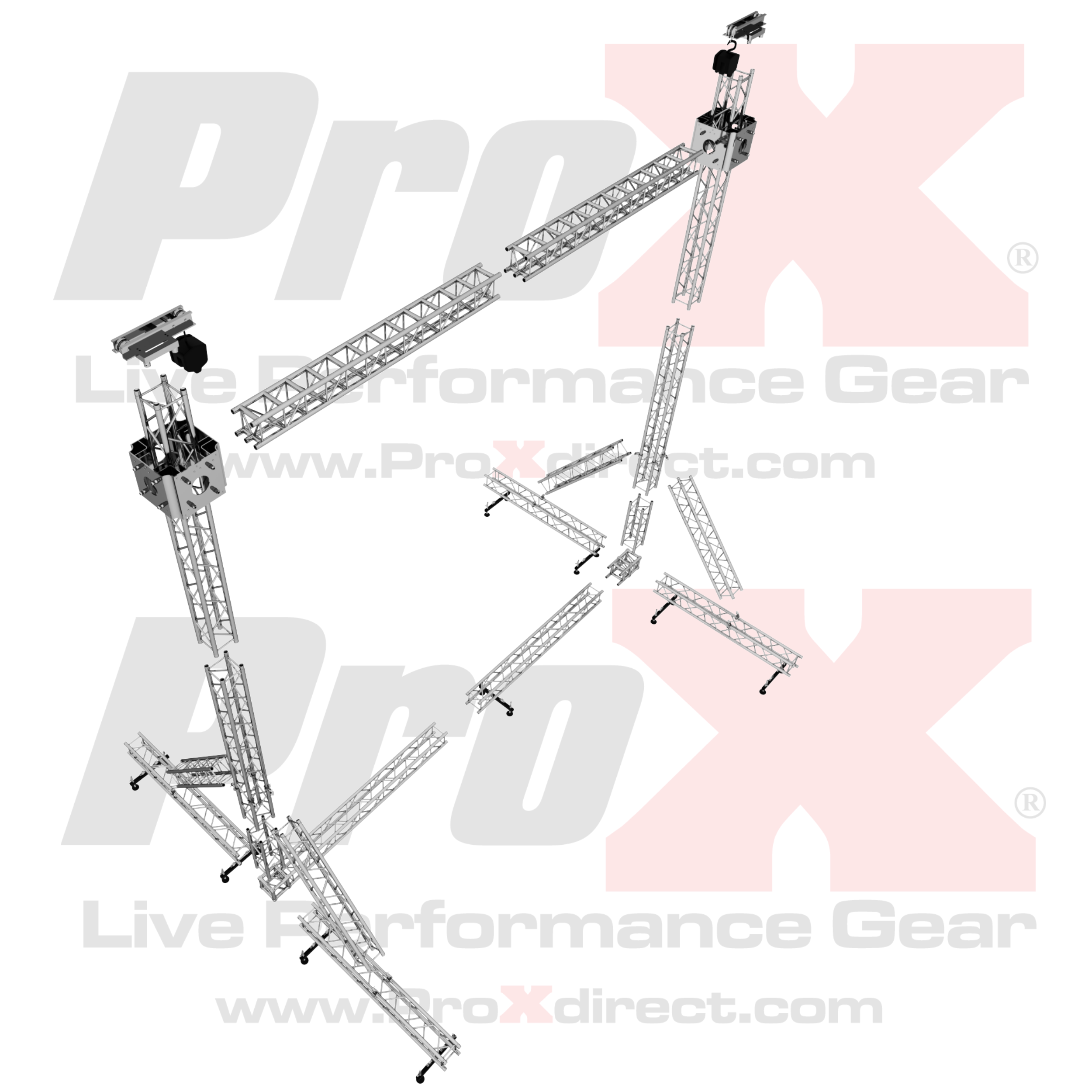 ProX LED Screen Display Panel Video Fly Wall Truss Ground Support System 20'W x 23'H TriGrip