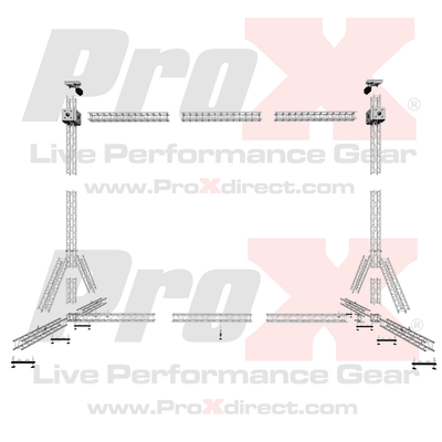 ProX LED Screen Display Panel Video Fly Wall Truss Ground Support System 30'W x 23'H TriGrip
