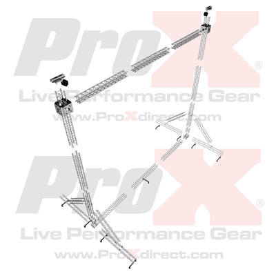 ProX LED Screen Display Panel Video Fly Wall Truss Ground Support System 30'W x 30'H TriGrip
