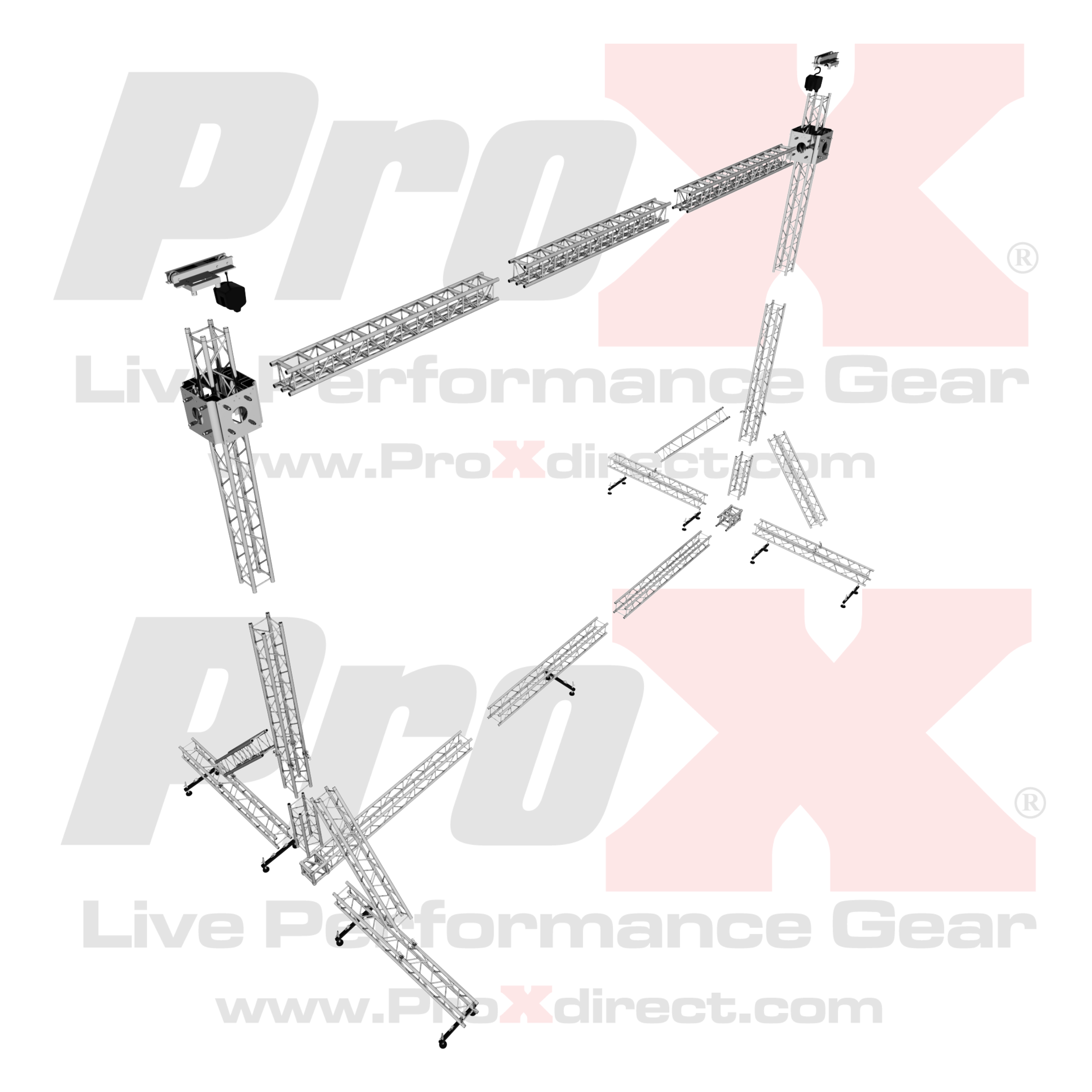 ProX LED Screen Display Panel Video Fly Wall Truss Ground Support System 30'W x 23'H TriGrip