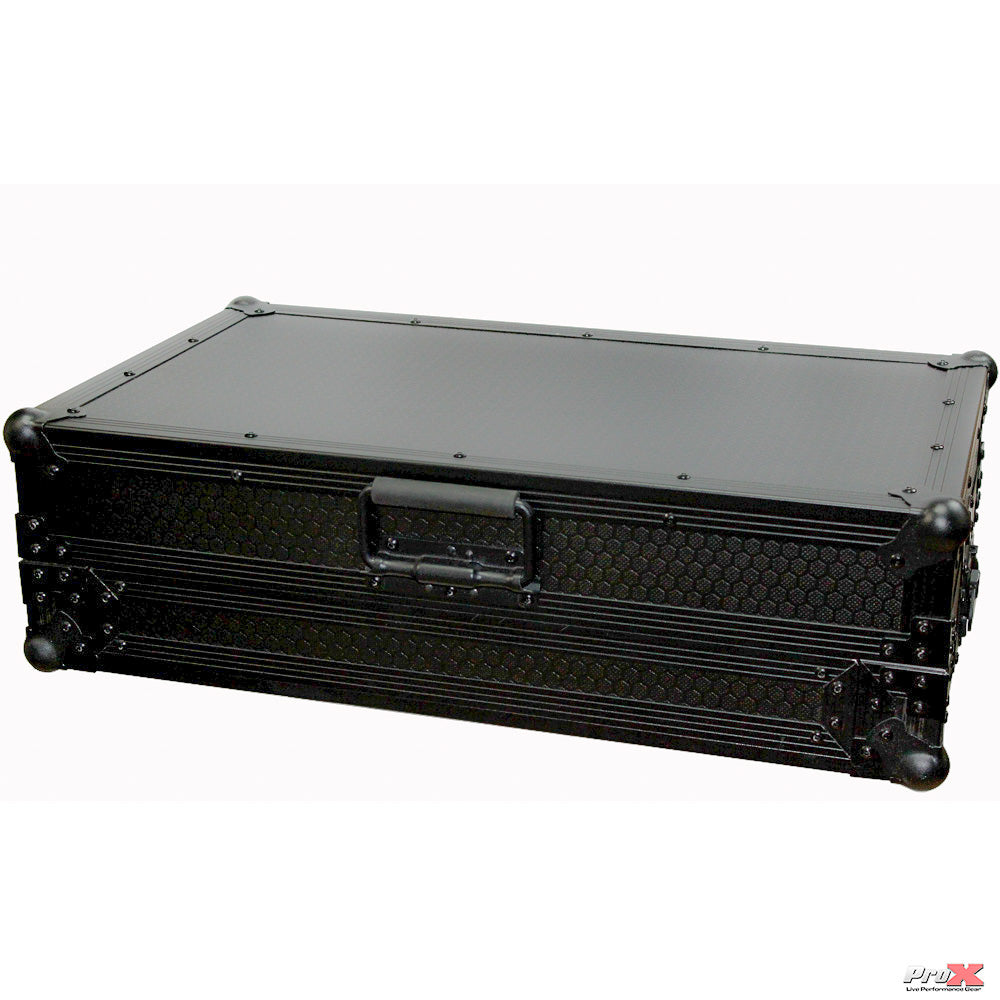 ProX Flight Case for Numark MixTrack 3 Pro 3 and Platinum Digital Controller W-Laptop Shelf | Black on Black