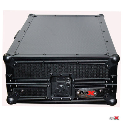 ProX Flight Case for Numark MixTrack 3 Pro 3 and Platinum Digital Controller W-Laptop Shelf | Black on Black