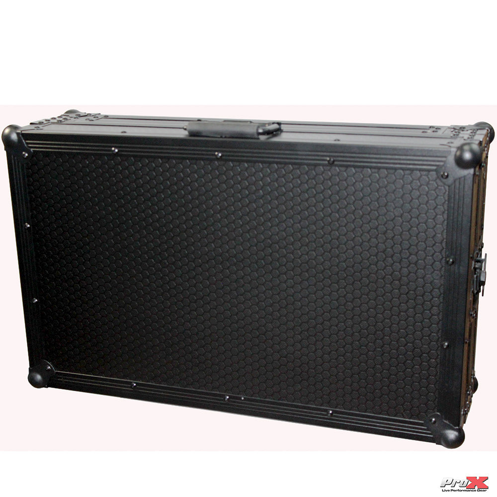 ProX Flight Case for Numark MixTrack 3 Pro 3 and Platinum Digital Controller W-Laptop Shelf | Black on Black