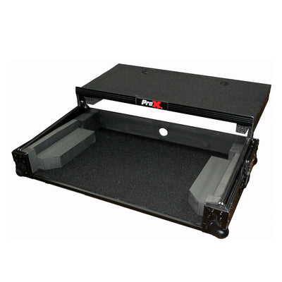 ProX Flight Case for Numark MixTrack 3 Pro 3 and Platinum Digital Controller W-Laptop Shelf | Black on Black