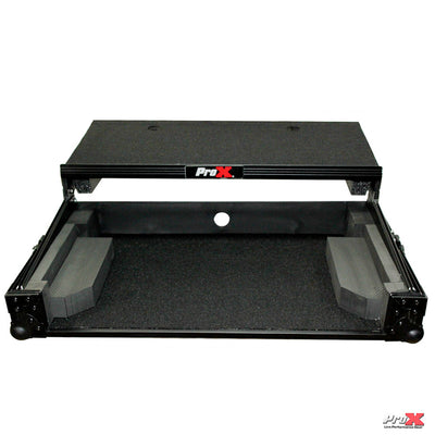 ProX Flight Case for Numark MixTrack 3 Pro 3 and Platinum Digital Controller W-Laptop Shelf | Black on Black