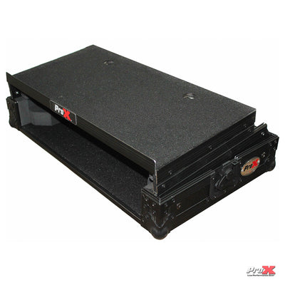 ProX Flight Case for Numark MixTrack 3 Pro 3 and Platinum Digital Controller W-Laptop Shelf | Black on Black
