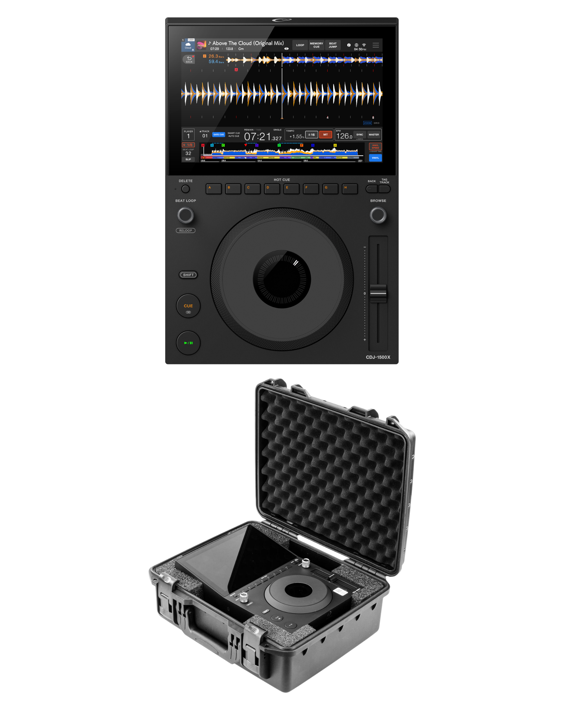 AlphaTheta CDJ-1500X + Odyssey VCDJ1500X Case Bundle
