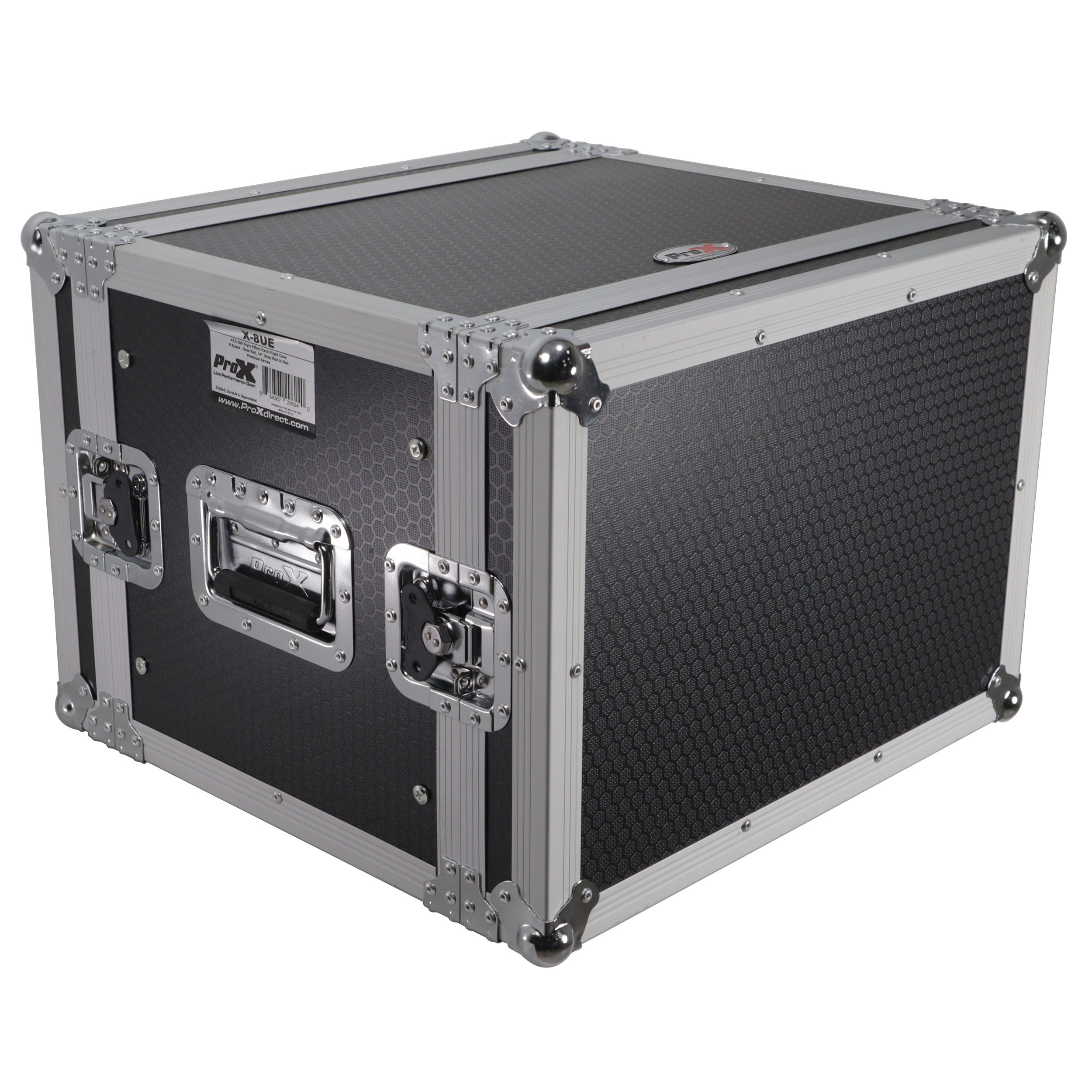 ProX 8U Deluxe Effects Rack Case 14 In Deep Rail to Rail