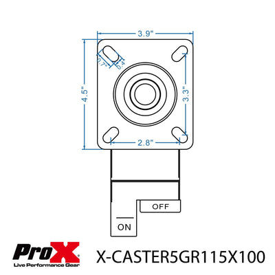 ProX Single Gray 5" Wheel Polyurethane Swivel Industrial Grade Locking Caster