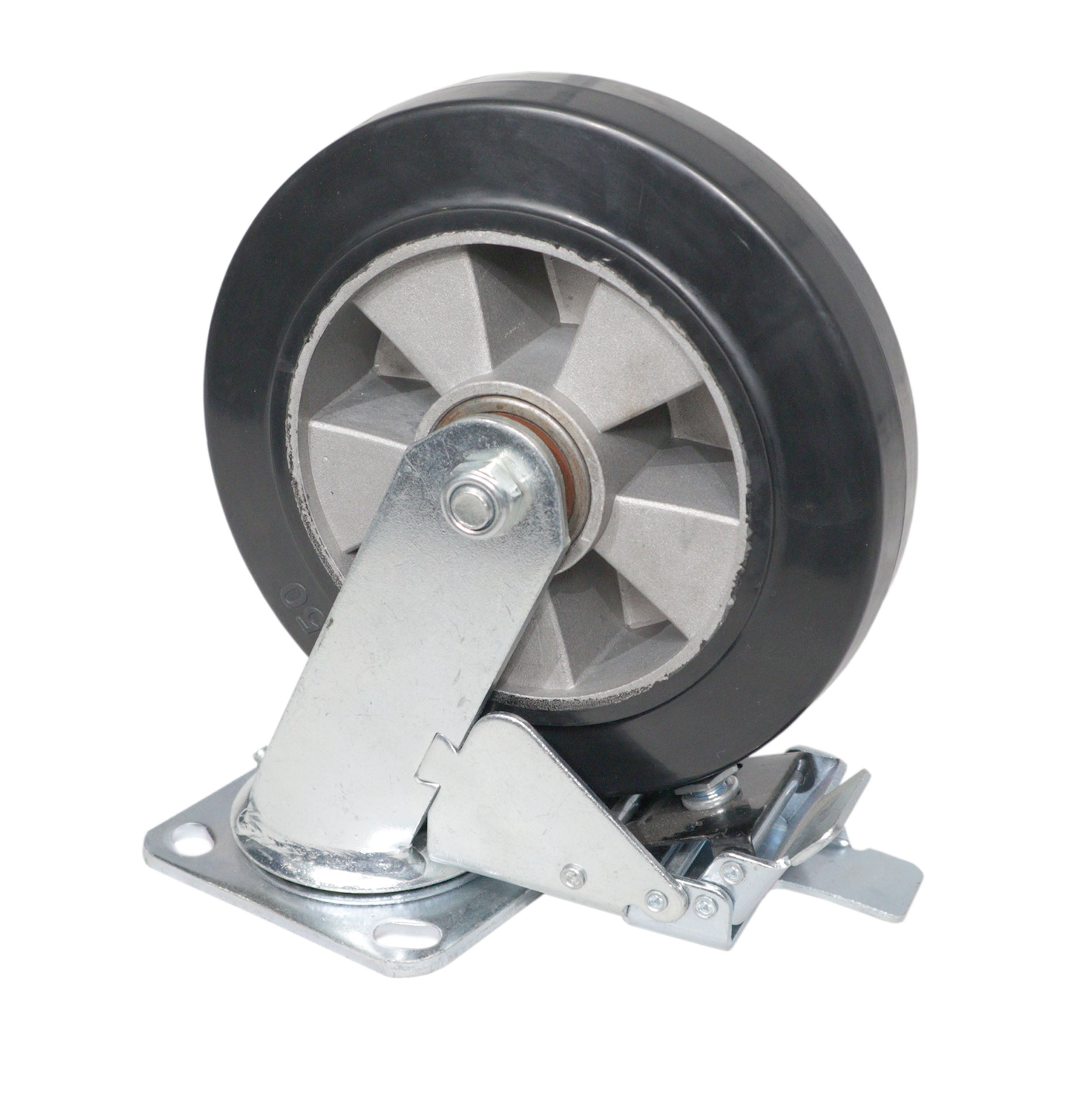 ProX Single 8-inch Industrial Grade Caster Wheel for ProX ATA Flight Utility Console Speaker Cases - Plate 4.5 x 4 in.