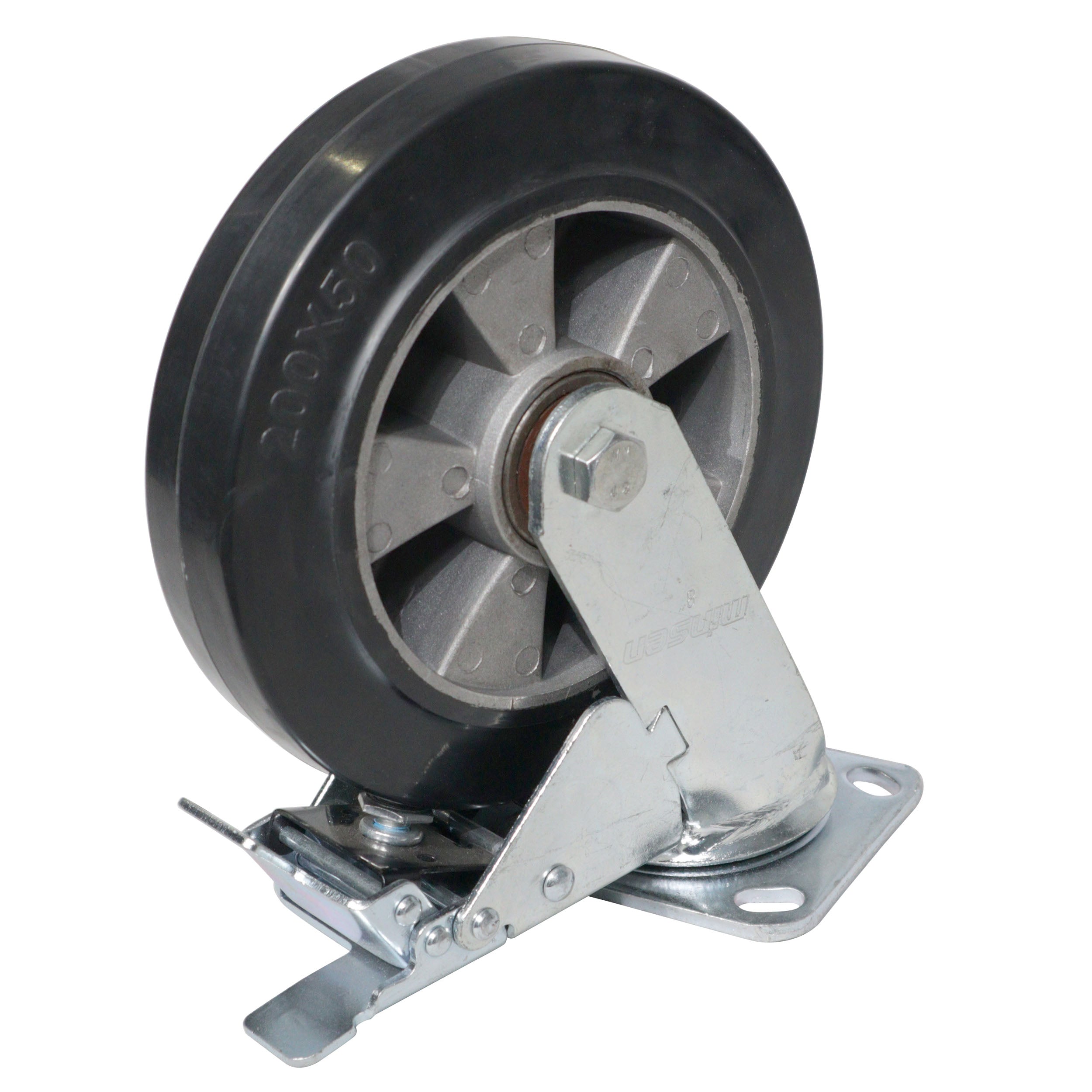 ProX Single 8-inch Industrial Grade Caster Wheel for ProX ATA Flight Utility Console Speaker Cases - Plate 4.5 x 4 in.