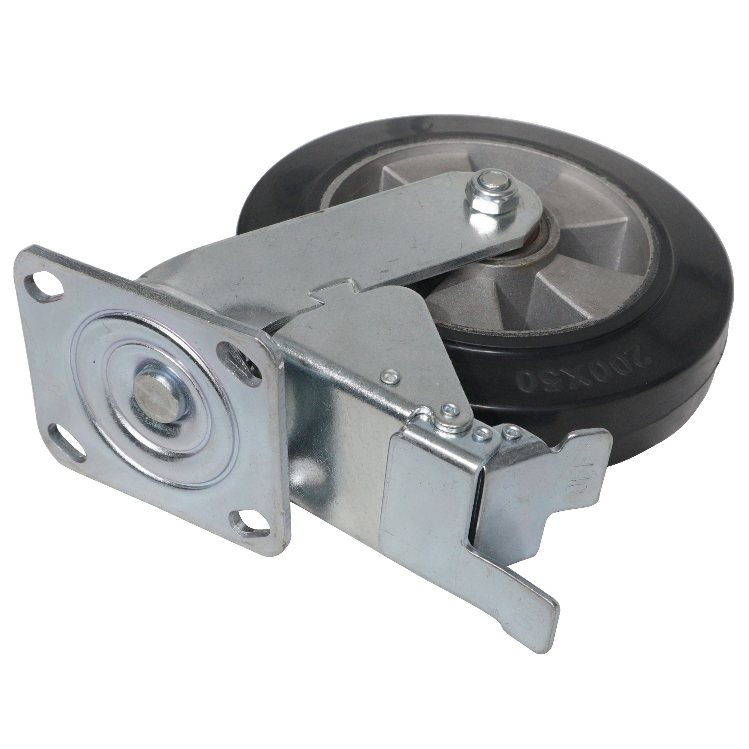 ProX Single 8-inch Industrial Grade Caster Wheel for ProX ATA Flight Utility Console Speaker Cases - Plate 4.5 x 4 in.