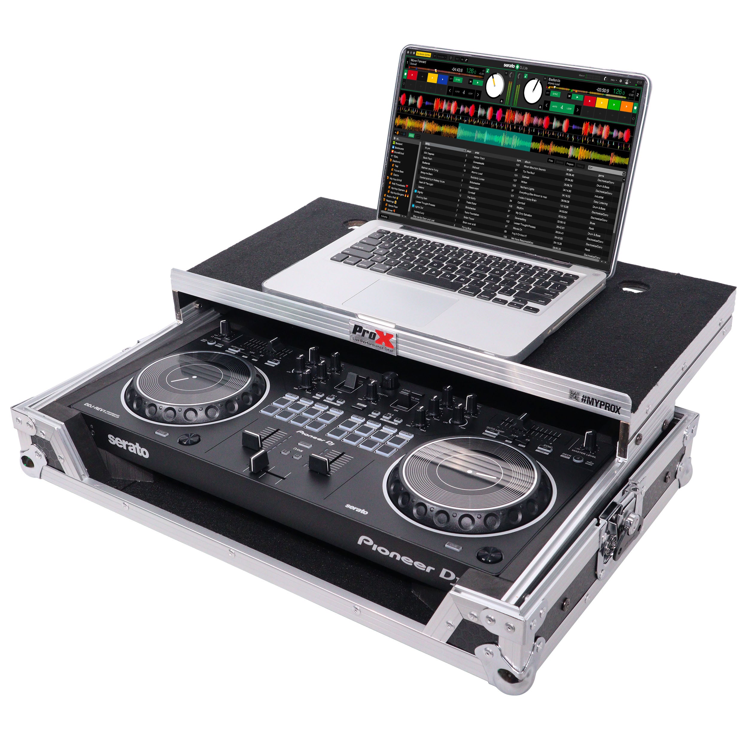 ProX ATA Flight Case For Pioneer DDJ-REV1 DJ Controller with Laptop Shelf