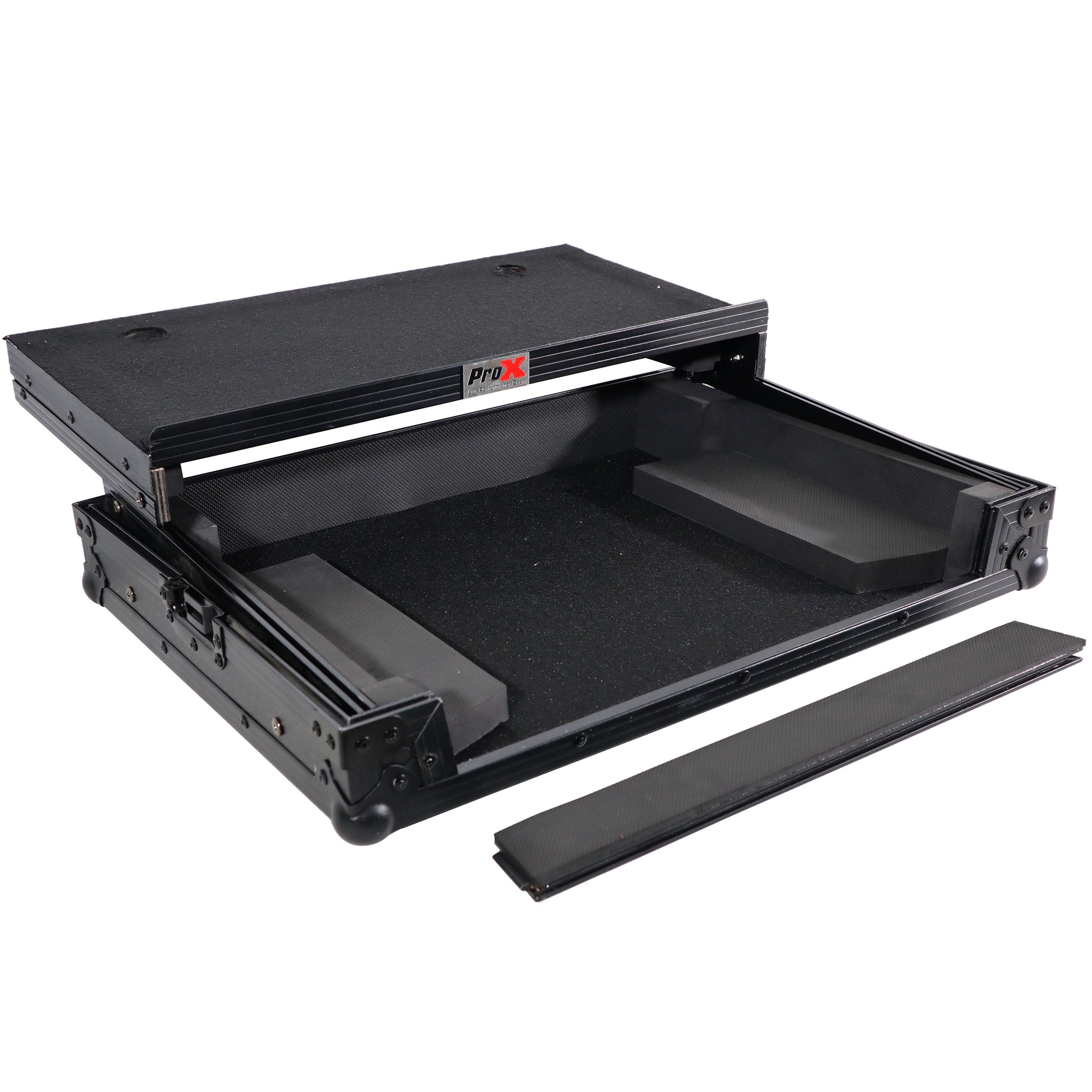 ProX Flight Case - For Hercules DJControl Inpulse 500 with Glide Sliding Laptop Shelf - Black on Black