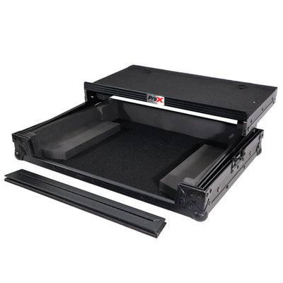 ProX Flight Case - For Hercules DJControl Inpulse 500 with Glide Sliding Laptop Shelf - Black on Black