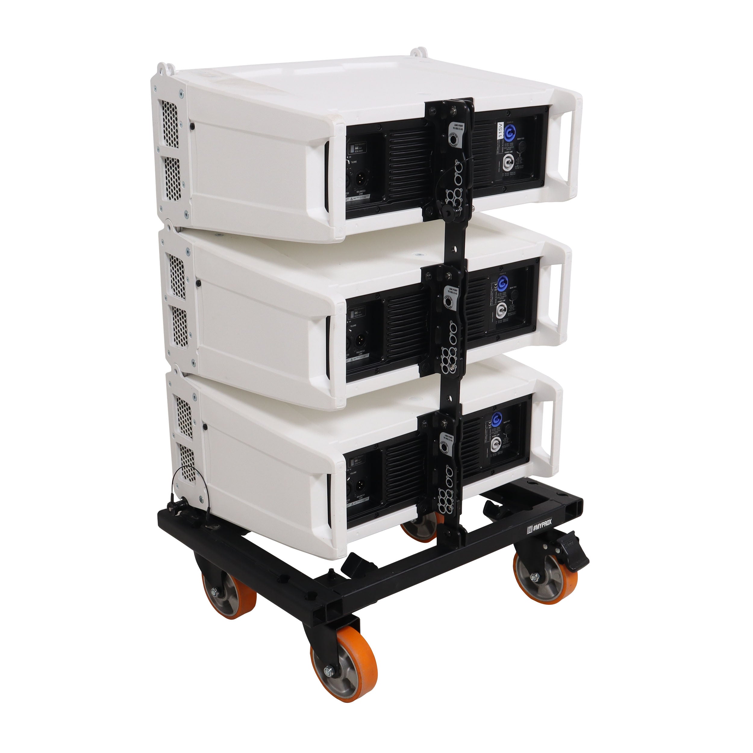 ProX Heavy-Duty Wheel Dolly Fastening System for RCF HDL6A HDL26A Line Array Speakers Holds Up to 6 Cabinets