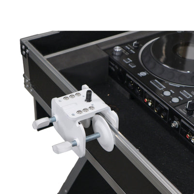 ProX White Adjustable Arm Mount Mount Stand For 12-17" Laptop,VESA 75X75 and 100X100 fit 17-32" Monitor, For DJ Flight Case/Table