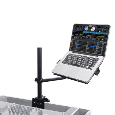 ProX Black Adjustable Arm Mount Mount Stand For 12-17" Laptop,VESA 75X75 and 100X100 fit 17-32" Monitor, For DJ Flight Case/Table