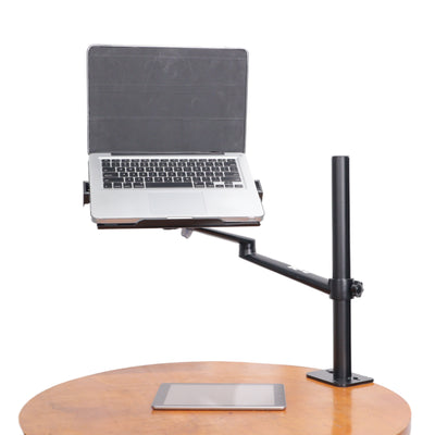 ProX Black Adjustable Arm Mount Mount Stand For 12-17" Laptop,VESA 75X75 and 100X100 fit 17-32" Monitor, For DJ Flight Case/Table