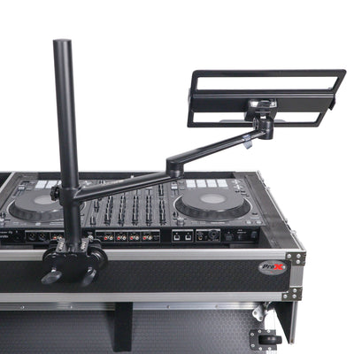 ProX Black Adjustable Arm Mount Mount Stand For 12-17" Laptop,VESA 75X75 and 100X100 fit 17-32" Monitor, For DJ Flight Case/Table