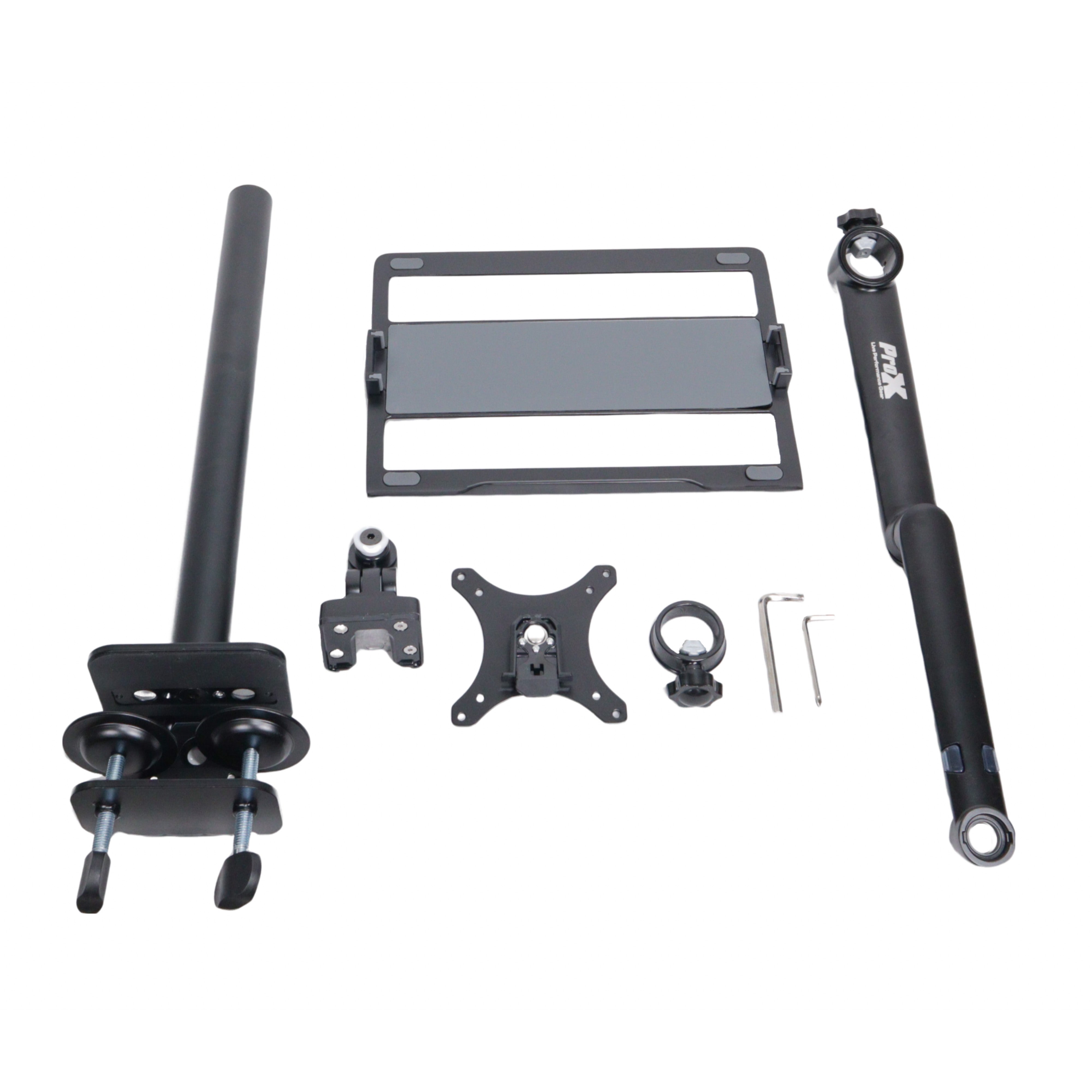 ProX Black Adjustable Arm Mount Mount Stand For 12-17" Laptop,VESA 75X75 and 100X100 fit 17-32" Monitor, For DJ Flight Case/Table