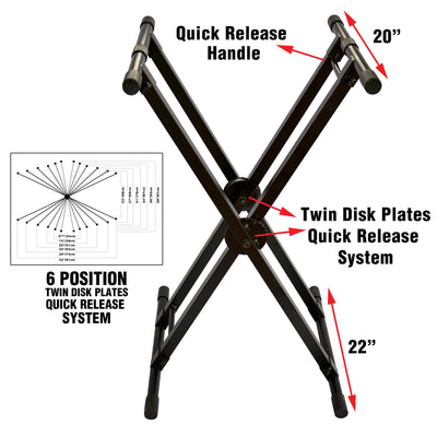 ProX DJ Case/Keyboard Stand Double X Style W/Ergo Easy Lock