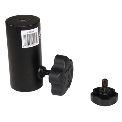 ProX 1 3/8" 35mm Universal Compact Single Stud Lighting M8 Mount for Most Speaker Stands Black