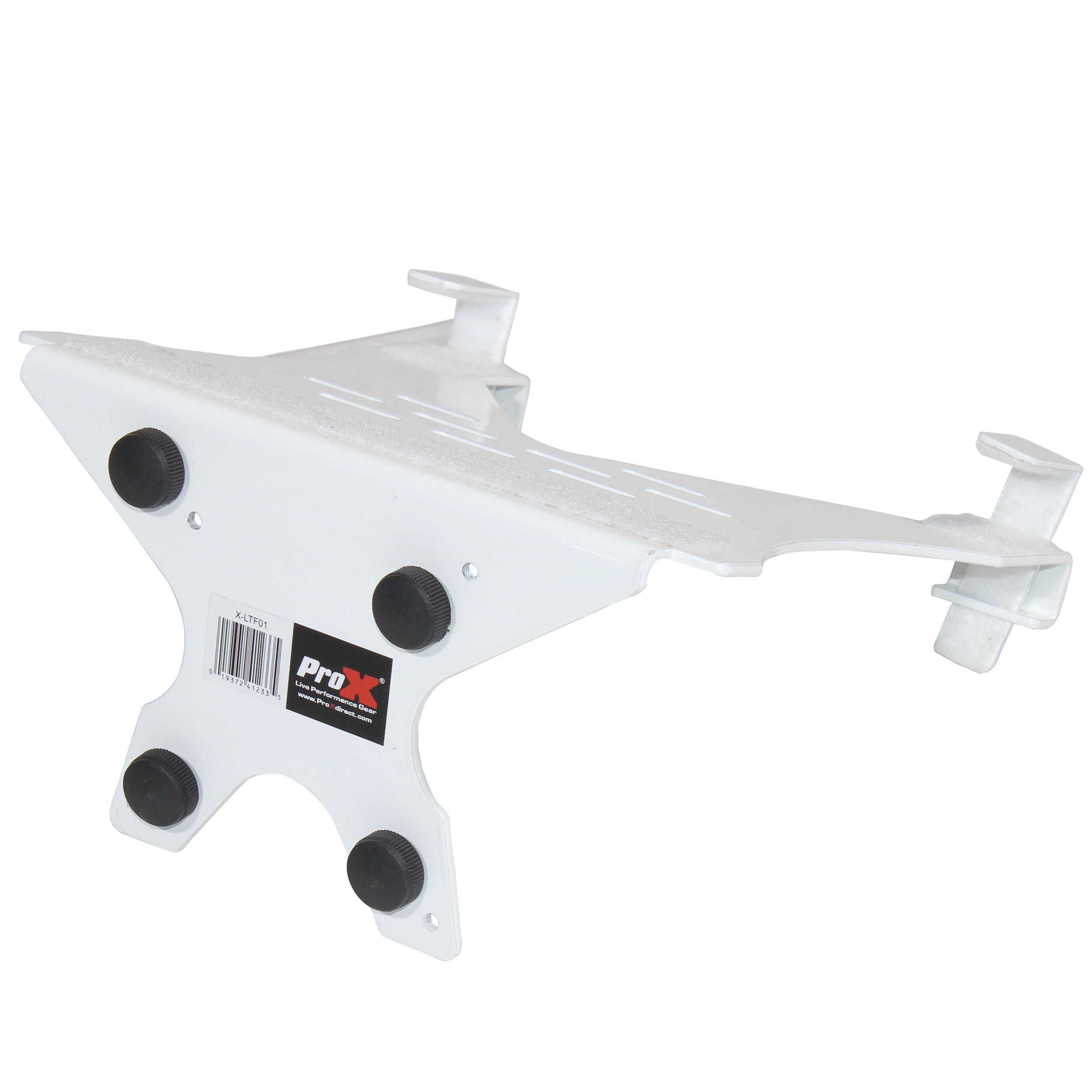 ProX Universal Laptop Tray + VESA Monitor Mounting Bracket fits on Speaker Stand 1-3/8" Pole White