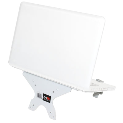 ProX Universal Laptop Tray + VESA Monitor Mounting Bracket fits on Speaker Stand 1-3/8" Pole White
