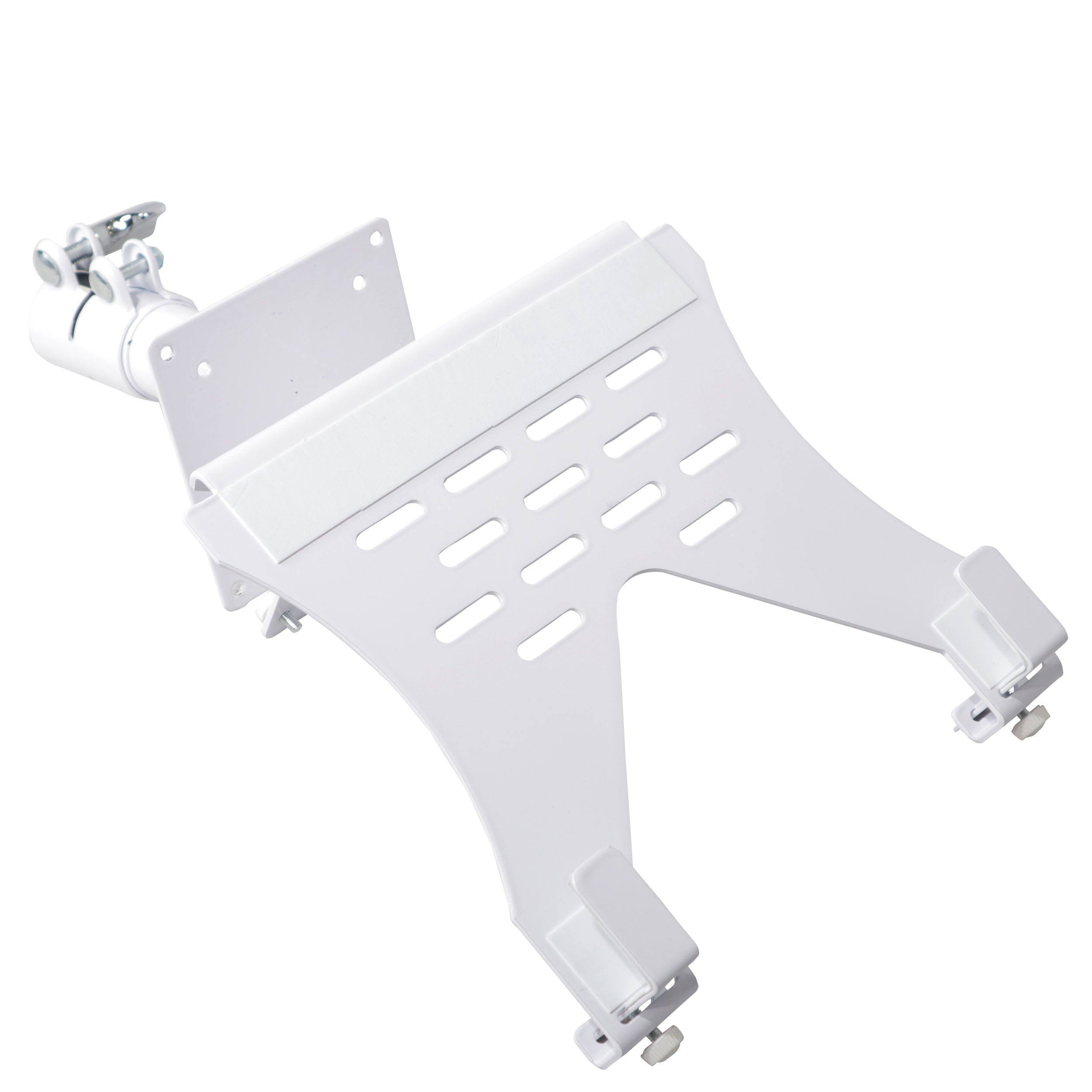 ProX Universal Laptop Tray + VESA Monitor Mounting Bracket fits on Speaker Stand 1-3/8" Pole White