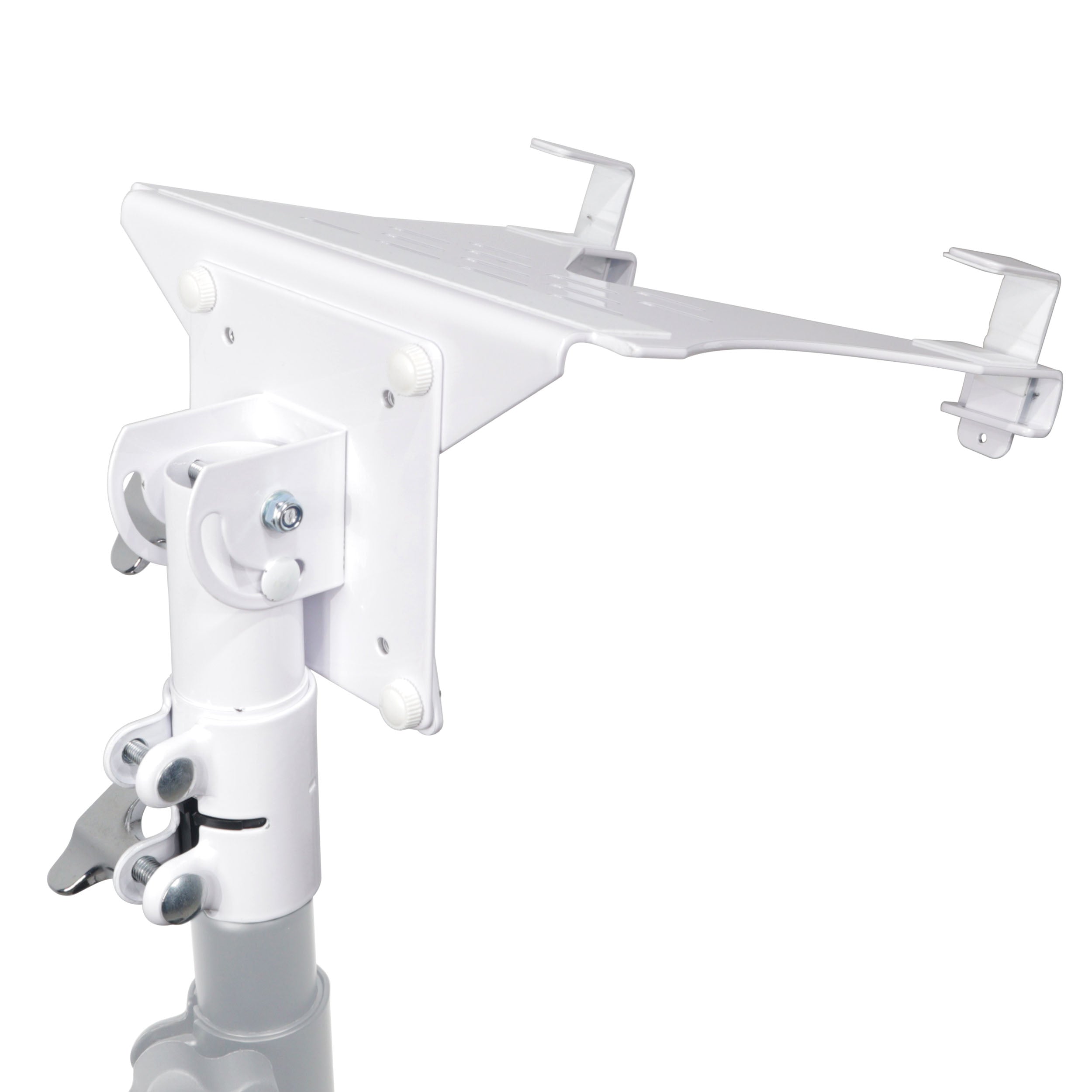ProX Universal Laptop Tray + VESA Monitor Mounting Bracket fits on Speaker Stand 1-3/8" Pole White